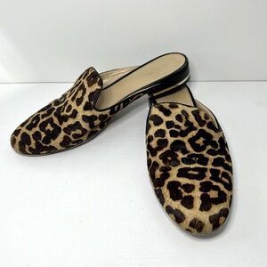 Michael Michael Kors Leopard Print Calf Hair Mule Slip On Shoes Size 9
